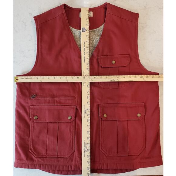 DULUTH Iron Range Fire Hose Vest Lined w/ Faux Shearling Red Men's Size XL - Picture 8 of 9